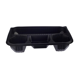 [BBR4B] PLATEAU REPAS NOIR 4 COMPARTIMENTS